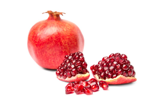 Pomegranate on the white