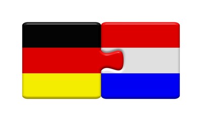 Puzzleteile: Deutschland und Niederlande zusammen