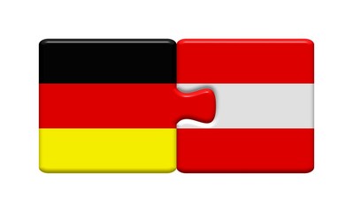 Puzzleteile: Deutschland und Österreich zusammen