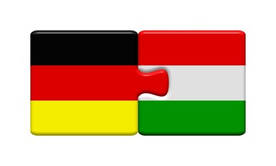 Puzzleteile: Deutschland und Ungarn zusammen
