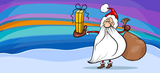 santa claus cartoon greeting card