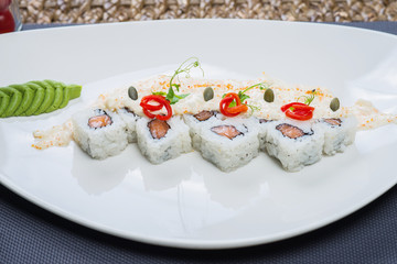 Roll set served on a plate