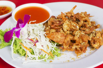 The Fried soft shell crab with garlic