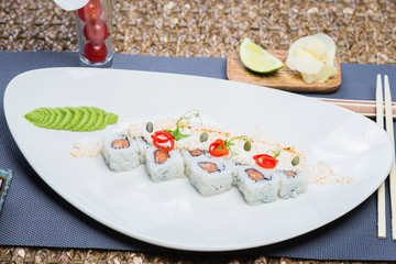 Roll set served on a plate