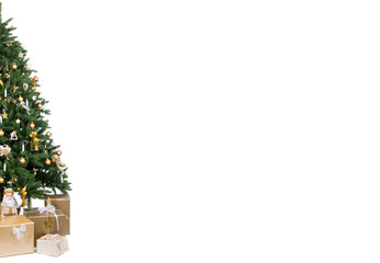 halber weihnachtsbaum mit freifläche