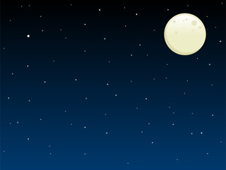 Obraz na płótnie Canvas night sky with full moon