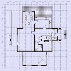 architectural background blueprint. vector illustration