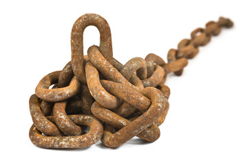 Obraz premium rusty chain isolated