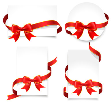 Gift cards with red bows