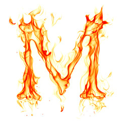 Fire letter isolated on white background