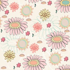 seamless pattern with  blossoming flowers.