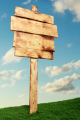 Empty wooden sign