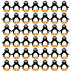 funny and sweet penguin set vector illustration