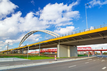 Highway viaduct in Gdansk city center, Poland