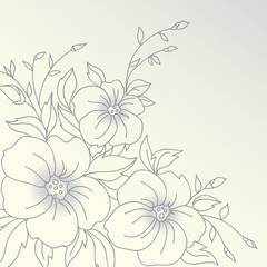 Vector flowers. Hand drawn.