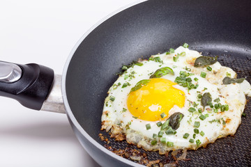 Fried egg in a frying pan