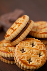 sandwich biscuits with chocolate filling