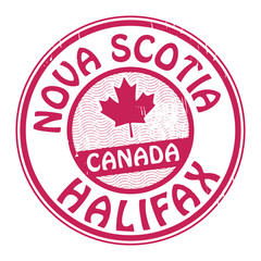 Stamp with name of Canada, Nova Scotia and Halifax