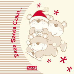 Three Christmas Teddy Bears