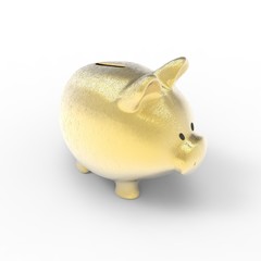 Pig bank golden