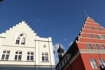 Blau-Weiss-Rot am Greifswalder Fischmarkt