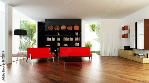 Rendering 3d progetto, interni, etnico, appartamento stock photo ... Rendering 3d interni