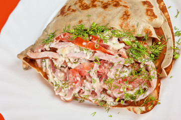 pancakes with ham