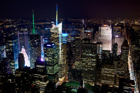 Manhattan de nuit depuis l'Empire State building