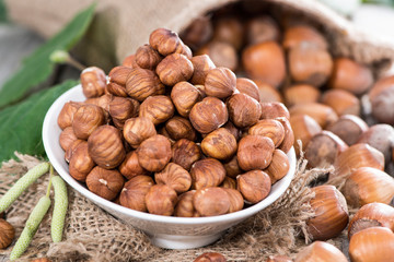 Bowl with Hazelnuts