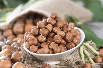 Portion of Hazelnuts