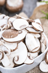 Fresh sliced Mushrooms