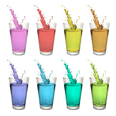 Colorful water splash