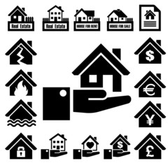 House insurance icons Set.