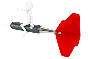 3d man riding a dart