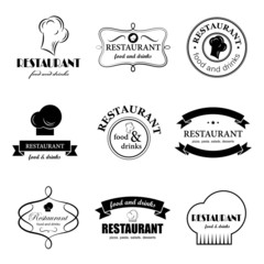 Restaurant Labels Set - Isolated On White Background - Vector