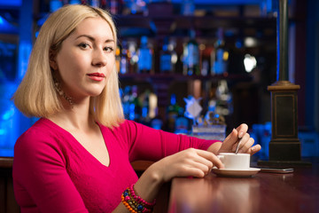 Fototapeta premium woman with a cup of coffee