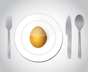 eating eggs illustration design