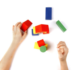Colored wooden toys