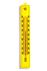 Yellow analog thermometer