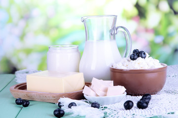 Fresh dairy products with blueberry