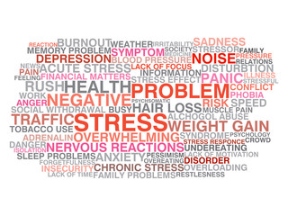 Stress symptoms. Word cloud concept - 58083954