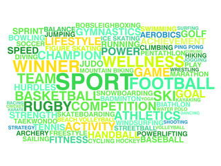 Fototapeta premium Kinds of sport. Word cloud concept