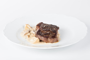 beef steak with mushrooms