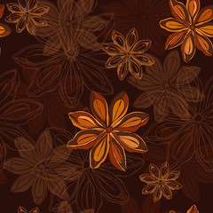 Seamless pattern  with star anise.