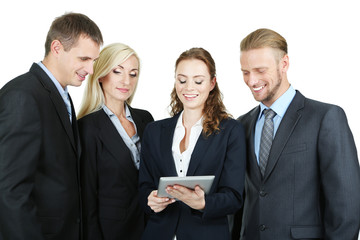 Group of business people isolated on white