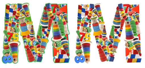Wooden toys alphabet - letter M