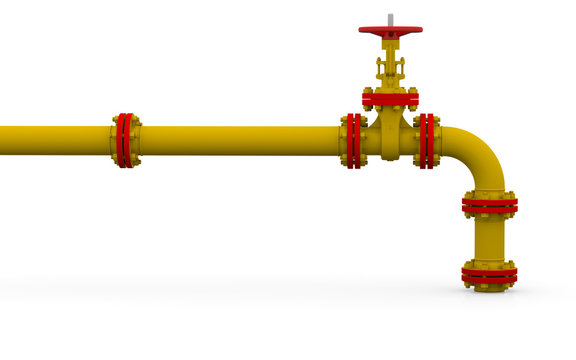 Yellow pipe and valve