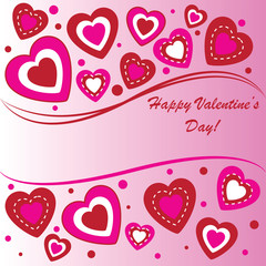 Valentine's background with many hearts