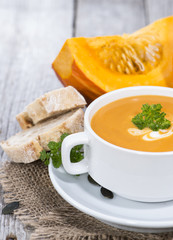 Fresh made Pumpkin Creme Soup