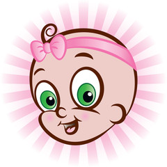 Vector illustration of cute baby girl